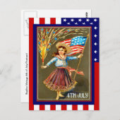 Replica Vintage 4 juli, Vier met mij Briefkaart (Voorkant / Achterkant)