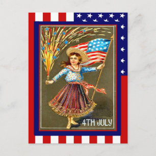 Replica Vintage 4 juli, Vier met mij Briefkaart