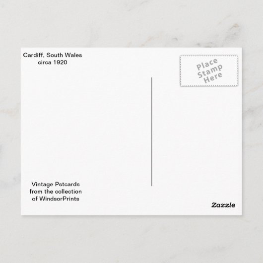 Replica Vintage Image, cardiff, castle Briefkaart (Achterkant)