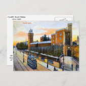 Replica Vintage Image, cardiff, castle, tram Briefkaart (Voorkant / Achterkant)