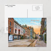 Replica Vintage Image, Cardiff, High Street Briefkaart (Voorkant / Achterkant)