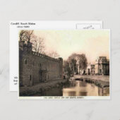 Replica Vintage Image, cardiff, kasteel, mat Briefkaart (Voorkant / Achterkant)