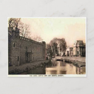 Replica Vintage Image, cardiff, kasteel, mat Briefkaart