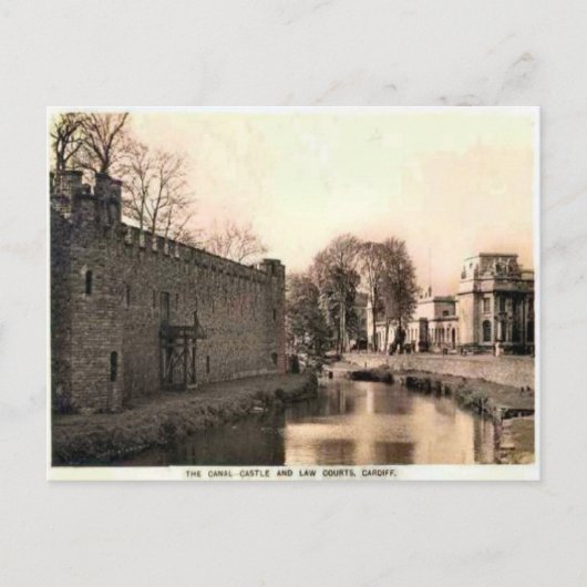 Replica Vintage Image, cardiff, kasteel, mat Briefkaart (Voorkant)