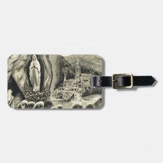 Replica Vintage image Lourdes, 1895 Pilgrimage Bagagelabel