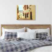 Replica Vintage Spanje, Sitges Oude Stad Canvas Afdruk (Insitu (Slaapkamer))