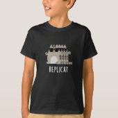 Replicat Funny Replicated Cat Pun Dark BG T-shirt (Voorkant)