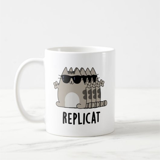 Replicat Funny Replicated Cat Pun Koffiemok (Links)