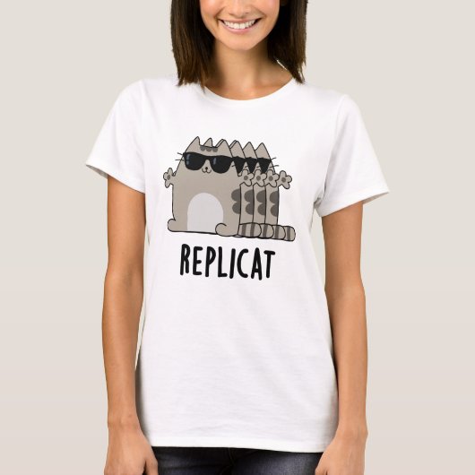 Replicat Funny Replicated Cat Pun T-shirt (Voorkant)