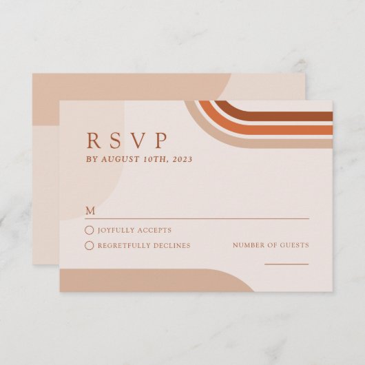 Reply card bruiloft Arch Boho Abstract Informatiekaartje (Voorkant / Achterkant)