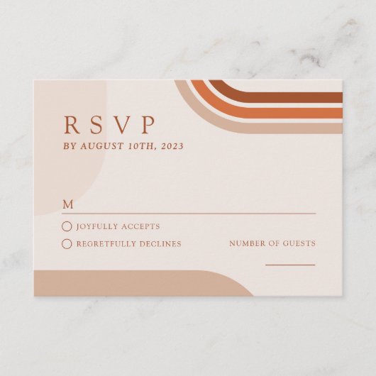 Reply card bruiloft Arch Boho Abstract Informatiekaartje (Voorkant)