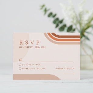 Reply card bruiloft Arch Boho Abstract Informatiekaartje