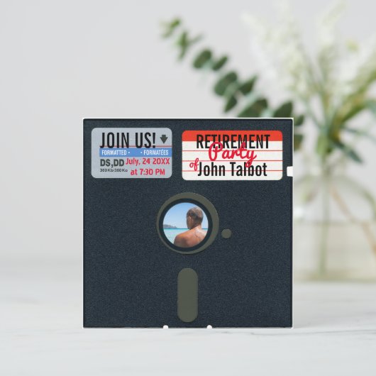 Repo 5.25 Diskettestation Disketting Party (Uitnod Kaart (Staand voorkant)