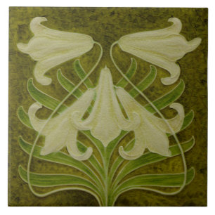 Repo Antiek Art Nouveau Faux Relief Sepia Toned Tegeltje
