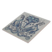 Repo Antiek Minton Hollins Birds Fruit Blue Tegeltje (Zijkant)