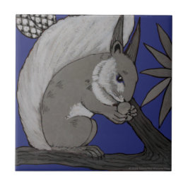 Repo Antiek Minton Staffordshire Blue Squirrel Tegeltje