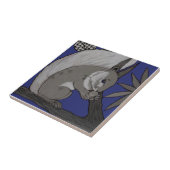 Repo Antiek Minton Staffordshire Blue Squirrel Tegeltje (Zijkant)