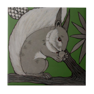 Repo Antiek Minton Staffordshire Green Squirrel Tegeltje