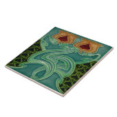 Repo Antiek Richards Art Nouveau Floral Majolica Tegeltje (Zijkant)