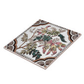 Repo antiek Victoriaans bloemtransferartikelen Tegeltje (Zijkant)