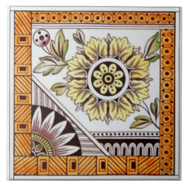 Repo Antiek Victoriaans oosterlak esthetische Flor Tegeltje