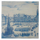 Repo Delft Neuremberg Town Square Blue Tile Tegeltje (Voorkant)