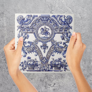 Repo Delft Tile Blue Royalty Bust Tegeltje