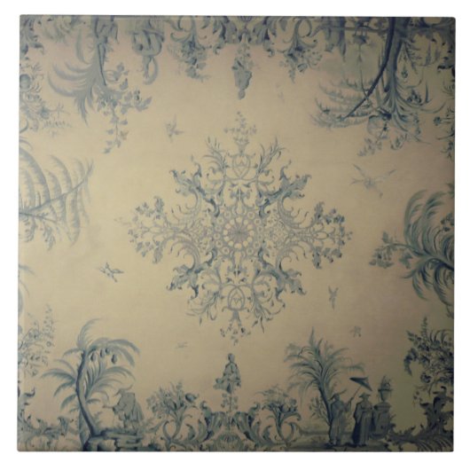 Repo Delft Tile Chinoiserie Picturesque scene Tegeltje (Voorkant)