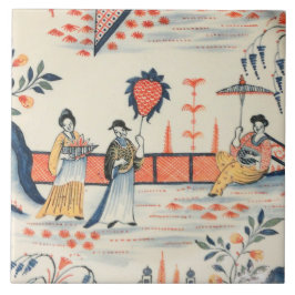 Repo Delft Tile Chinoiserie Picturesque scene Tegeltje