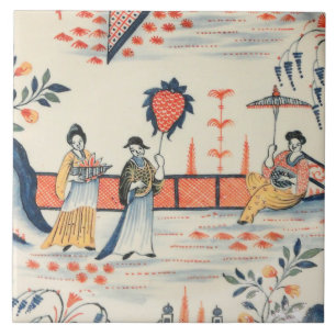 Repo Delft Tile Chinoiserie Picturesque scene Tegeltje
