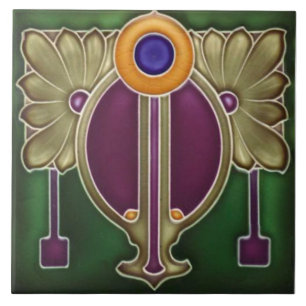 Repo Duitse Jugendstil Art Nouveau/Art Deco Tegeltje