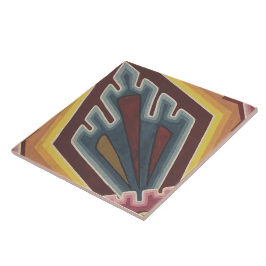 Repo  Encaustisch kleurrijk Geometrische Tegel Tegeltje (Zijkant)