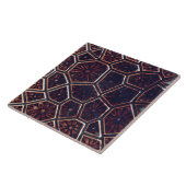 Repo Faux relief Bruine Geometrische Floral T Tegeltje (Zijkant)