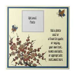 Repo French Longwy Cherry Blossom Butterflies Tegeltje