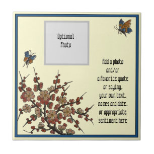 Repo French Longwy Cherry Blossom Butterflies Tegeltje