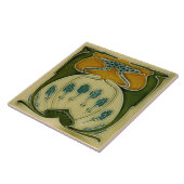 Repo German Jugendstil Art Nouveau Multi Floral Tegeltje (Zijkant)