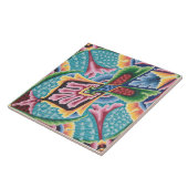 Repo  kleurrijke regenboogbedekking tegeltje (Zijkant)