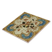 Repo: laat - Victoriaans Transferware Blue Gold Fr Tegeltje (Zijkant)