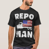 Repo Man Patriotic Flag and Flatbed  T-shirt (Voorkant)