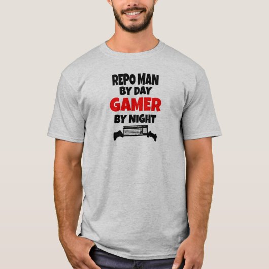Repo Man speelt graag videogames T-shirt (Voorkant)