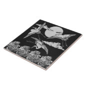 Repo  Minton Black en White English Tile Tegeltje (Zijkant)