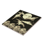 Repo  Minton Black en White English Tile Tegeltje (Zijkant)