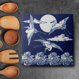 Repo  Minton Blue en White English Tile Tegeltje