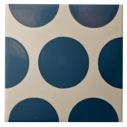 Repo Portugese Blue Geometric Azulejos Polka Dot Tegeltje (Voorkant)