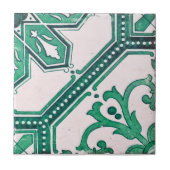 Repo Portugese groene Geometric Azulejos Tegel Tegeltje (Voorkant)
