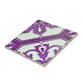 Repo Portugese Paarse Geometrische Azulejos Tegel Tegeltje (Zijkant)