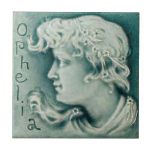 Repo Shakespeare Ophelia Portrait Faux Relief Tegeltje
