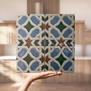 Repo Spaanse Geometric Azulejos Green Blue Tegel Tegeltje