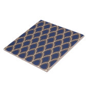 Repo Spaanse Geometrische schaal Azulejos Blue Tegeltje (Zijkant)