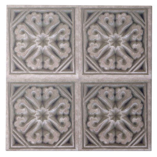 Repo Spaanse maure Floral Pattern Tile Tegeltje (Voorkant)